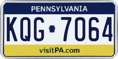 PA license plate KQG7064
