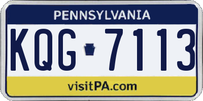 PA license plate KQG7113