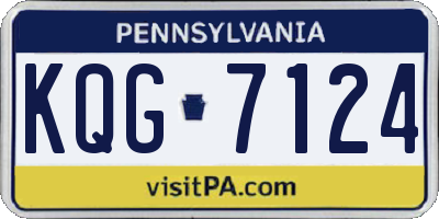 PA license plate KQG7124