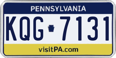 PA license plate KQG7131