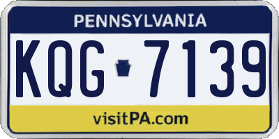 PA license plate KQG7139