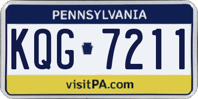 PA license plate KQG7211