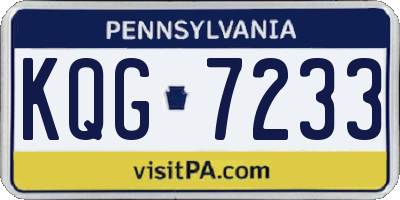 PA license plate KQG7233