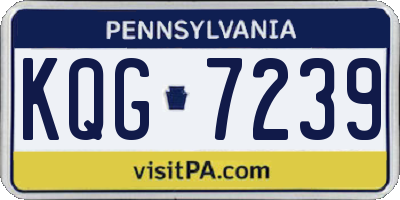 PA license plate KQG7239