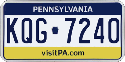 PA license plate KQG7240