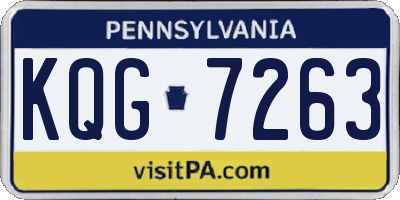PA license plate KQG7263