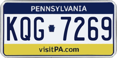 PA license plate KQG7269