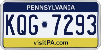 PA license plate KQG7293