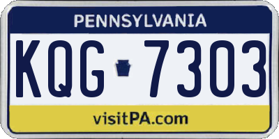 PA license plate KQG7303