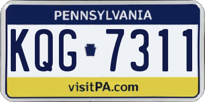 PA license plate KQG7311
