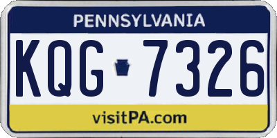 PA license plate KQG7326