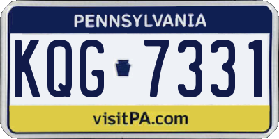 PA license plate KQG7331