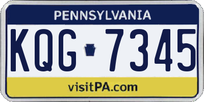 PA license plate KQG7345
