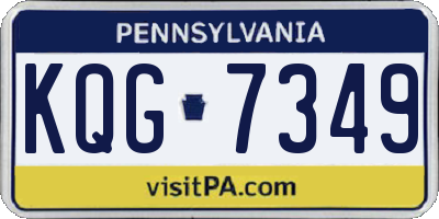 PA license plate KQG7349