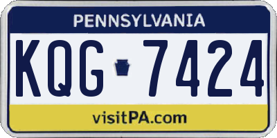 PA license plate KQG7424