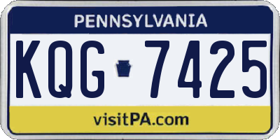 PA license plate KQG7425