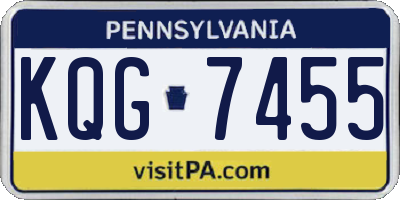 PA license plate KQG7455