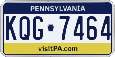 PA license plate KQG7464