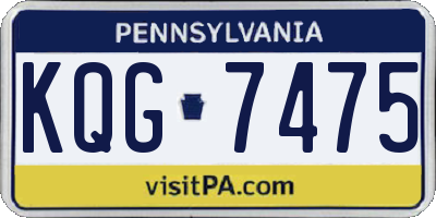 PA license plate KQG7475