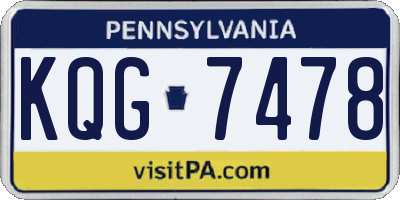 PA license plate KQG7478