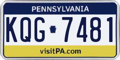 PA license plate KQG7481