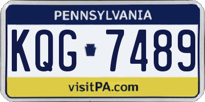 PA license plate KQG7489
