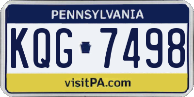 PA license plate KQG7498