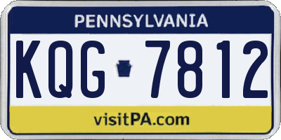 PA license plate KQG7812