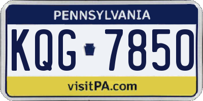 PA license plate KQG7850