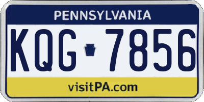 PA license plate KQG7856