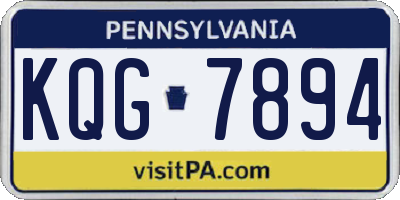 PA license plate KQG7894