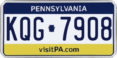 PA license plate KQG7908