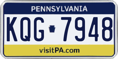 PA license plate KQG7948