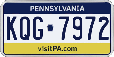 PA license plate KQG7972