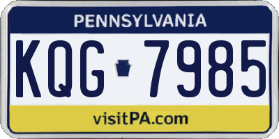 PA license plate KQG7985