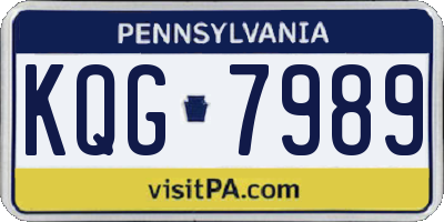 PA license plate KQG7989