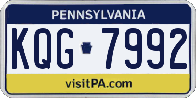 PA license plate KQG7992