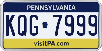 PA license plate KQG7999