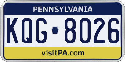 PA license plate KQG8026