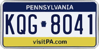 PA license plate KQG8041
