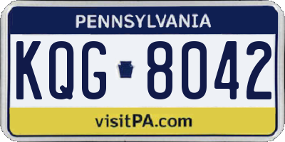 PA license plate KQG8042