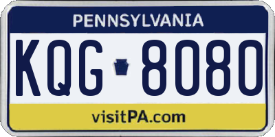PA license plate KQG8080