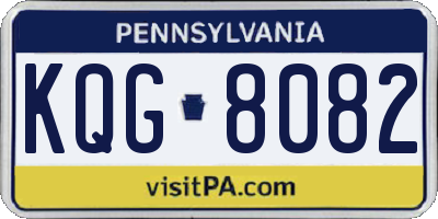 PA license plate KQG8082