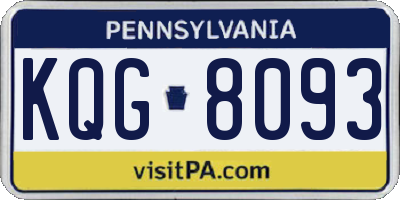PA license plate KQG8093