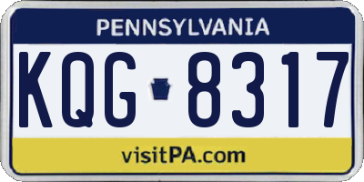 PA license plate KQG8317