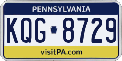PA license plate KQG8729