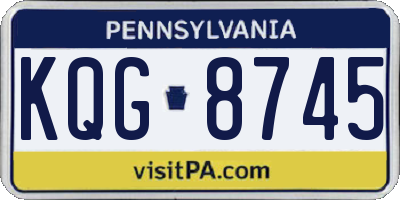 PA license plate KQG8745