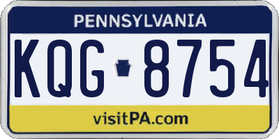 PA license plate KQG8754