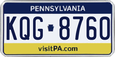 PA license plate KQG8760