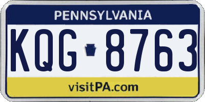 PA license plate KQG8763